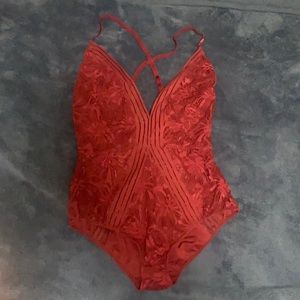 Maroon body suit